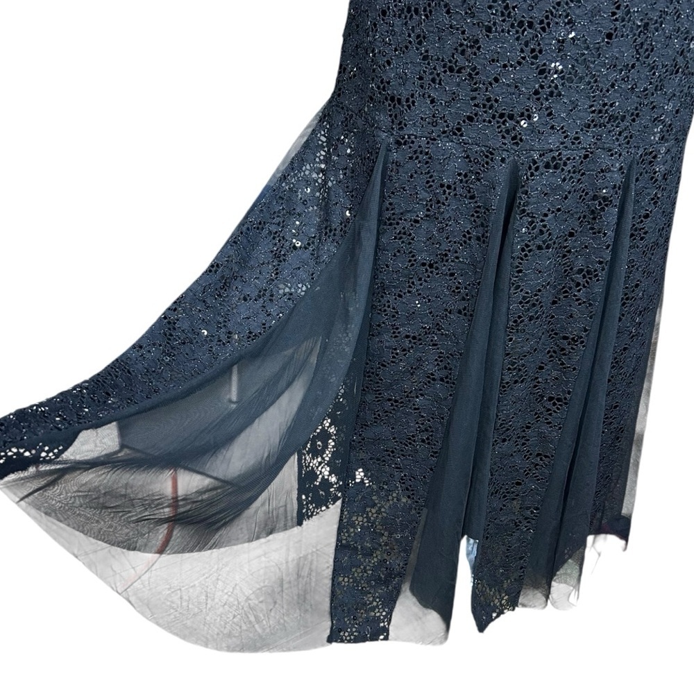 Vintage Candalite Med Lace Sequin Whimsigoth Maxi Dress Dark Fairy Mermaid - Picture 4 of 13